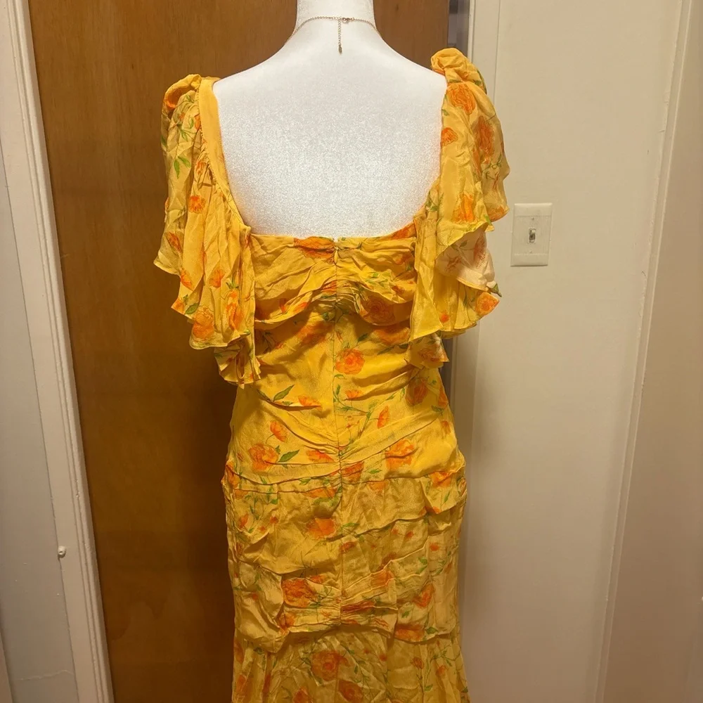 De La Valí Sevilla Apricot Floral Maxi Dress - Picture 5 of 9
